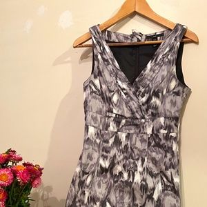 H&M - White & Gray Watercolor Print Dress - Size 8